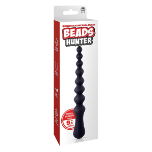 NMC 8.5 INCH RIBBED SILICONE ANAL BALL BEADS BLACK