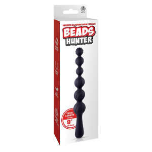 NMC 9 INCH RIBBED SILICONE ANAL BALL BEADS BLACK