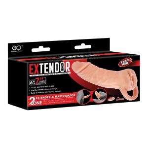 NMC TWO IN ONE 7 INCH PENIS EXTENDER AND MASTURBATOR FLESH