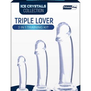 NMC TRIPLE LOVER - 3 IN 1 TRAINING KIT SET WITH 3 DIFFERENT SIZE DILDO CLEAR