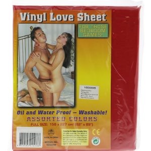 VINYL BED SHEET RED 158x227CM