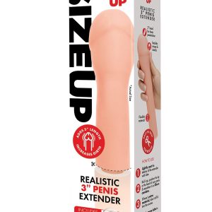 SIZE UP 3 INCH EXTRA REALISTIC PENIS EXTENDER FLESH