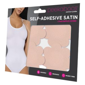 PEEKABOOS SELF ADHESIVE SATIN NIPPLE COVERS, NUDE