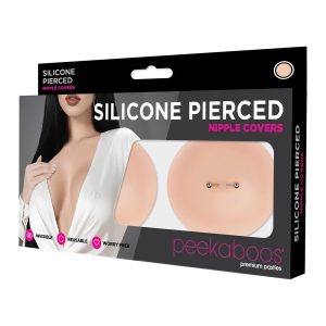 PEEKABOOS SILICONE PIERCED NIPPLE COVERS, FLESH