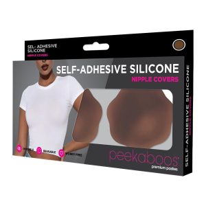 PEEKABOOS SELF ADHESIVE SILICONE NIPPLE COVERS, BROWN