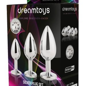 Zestaw analnych wtyczek Gleaming Love Silver