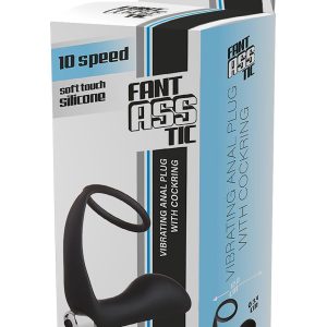 Czarny korek analny z pierścieniem dla mężczyzn FANTASSTIC