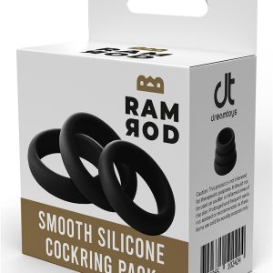 Zestaw 3 czarnych rozciągliwych pierścieni na penisa Ramrod