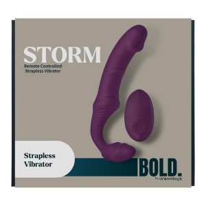 BOLD. STORM REMOTE CONTROLLED STRAPLESS VIBRATOR STORM WITH 6 INCH DILDO