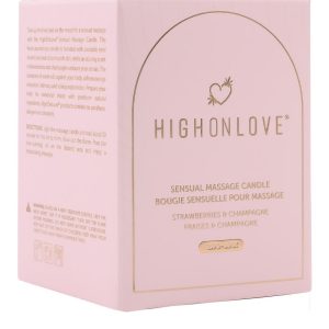 HIGH ON LOVE PINK MASSAGE CANDLE STRAWBERRIES AND CHAMPAGNE 220ML