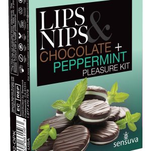 SENSUVA LIPS AND NIPS PLEASURE KIT CHOCOLATE NIP ZIP AND CHOCOLATE PEPPERMINT LTD EDITION XBALM