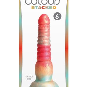 COLOURS STACKED 6 INCH DILDO RED/GOLD