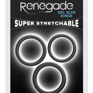 RENEGADE 3PC SLIM RINGS BLACK