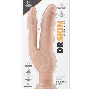 Podwójne beżowe dildo Dr Skin Cock Vibes
