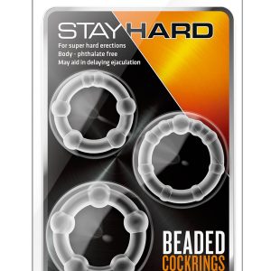 STAY HARD BEADED COCKRINGS CLEAR