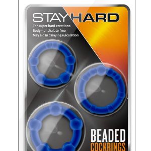 STAY HARD BEADED COCKRINGS BLUE