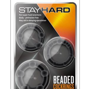 STAY HARD BEADED COCKRINGS BLACK