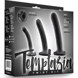 Zestaw trzech czarnych dildo Temptasia Twist