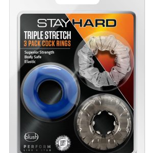 Zestaw 3 pierścieni na penisa Stay Hard Triple Stretch
