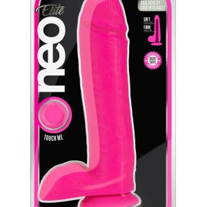 NEO ELITE 10INCH COCK WITH BALLS NEON PINK