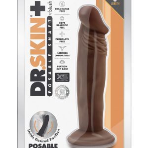 DR. SKIN PLUS 6 INCH POSABLE DILDO CHOCOLATE
