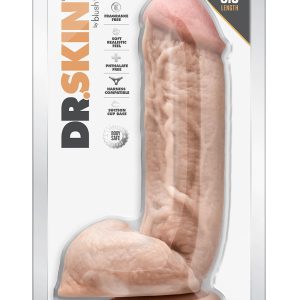 DR. SKIN MR. D 8.5 INCH DILDO WITH BALLS BEIGE