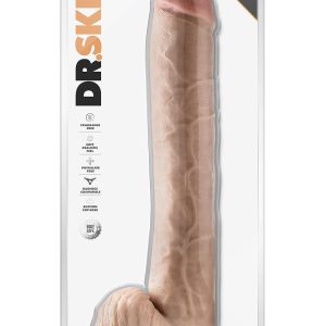 DR. SKIN DR. MICHAEL 14 INCH DILDO WITH BALLS BEIGE