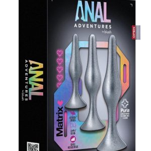 Zestaw trzech korków analnych Anal Adventures Matrix Genesis Stellar Silver