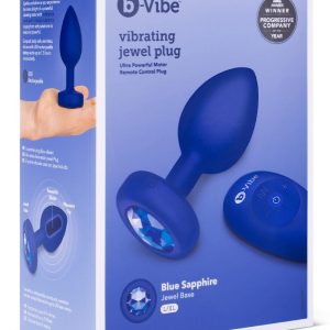 B-VIBE VIBRATING JEWEL PLUG L/XL NAVY