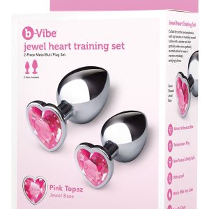 B-VIBE JEWEL HEART METAL BUTT PLUG TRAINING SET
