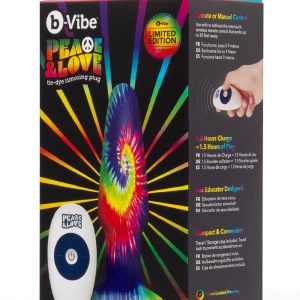 B-VIBE PEACE AND LOVE TIE DYE RIMMING PLUG