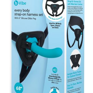 B-VIBE EVERY BODY STRAP-ON HARNESS SET WITH 6 INCH SILICONE DILDO PEG