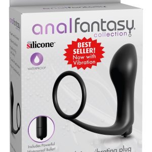 ANAL FANTASY COLLECTION ASS-GASM COCKRING VIBRATING PLUG BLACK