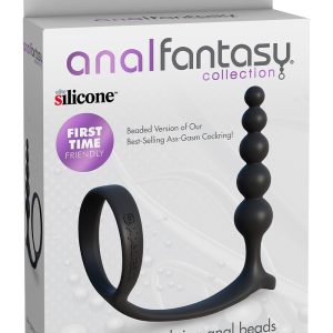 ANAL FANTASY COLLECTION ASS-GASM COCKRING ANAL BEADS BLACK