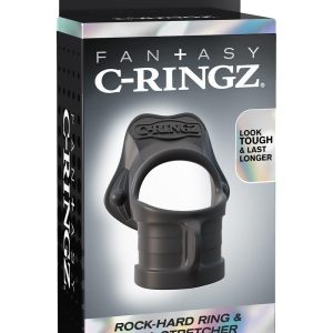FANTASY C-RINGZ ROCK HARD RING & BALL-STRETCHER BLACK