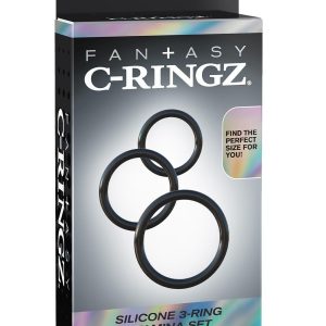 FANTASY C-RINGZ SILICONE 3-RING STAMINA SET BLACK
