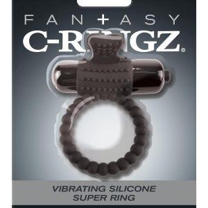 FANTASY C-RINGZ VIBRATING SILICONE SUPER RING BLACK
