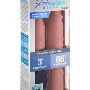 FANTASY X-TENSIONS ELITE 9 INCH SLEEVE VIBRATING 3 INCH PLUG WITH REMOTE LIGHT