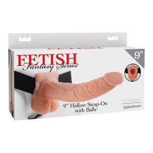 FETISH FANTASY SERIES 9 INCH HOLLOW STRAP-ON WITH BALLS LIGHT