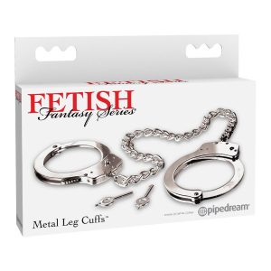 FETISH FANTASY SERIES METAL LEG CUFFS SILVER