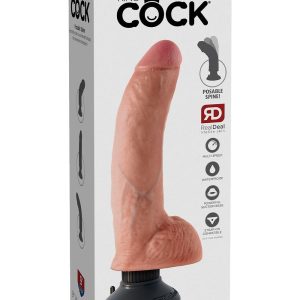 KING COCK 9 INCH VIBRATING COCK WITH BALLS LIGHT