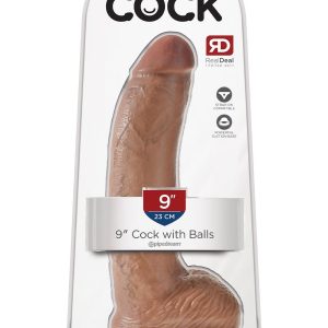 KING COCK 9 INCH COCK WITH BALLS TAN