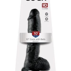 KING COCK 10 INCH COCK WITH BALLS BLACK