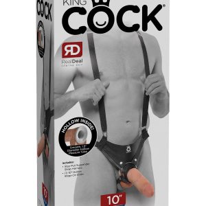 KING COCK 10 INCH HOLLOW STRAP ON SUSPENDER SYSTEM LIGHT