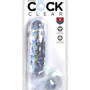 KING COCK CLEAR 6 INCH COCK WITH BALLS CLEAR