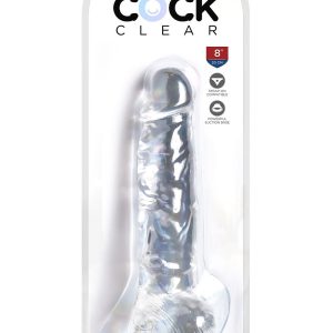 KING COCK CLEAR 8 INCH COCK WITH BALLS CLEAR