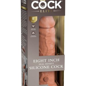 KING COCK ELITE 8 INCH DUAL DENSITY SILICONE COCK TAN