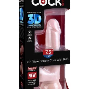 KING COCK PLUS 7.5 INCH TRIPLE DENSITY COCK WITH BALLS LIGHT