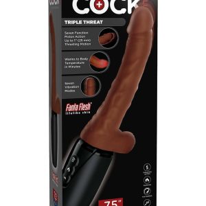 KING COCK PLUS 7.5 INCH THRUSTING COCK WITH BALLS BROWN
