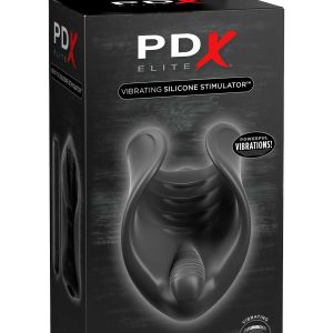 PDX ELITE VIBRATING SILICONE STIMULATOR BLACK